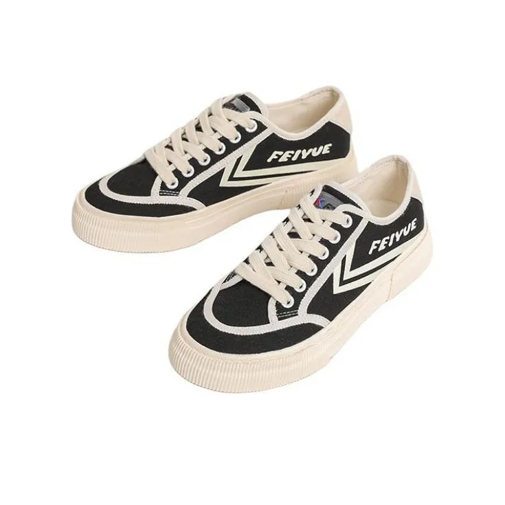 Feiyue Non slip Lightweight Low Top Canvas Shoes Women's Black-1