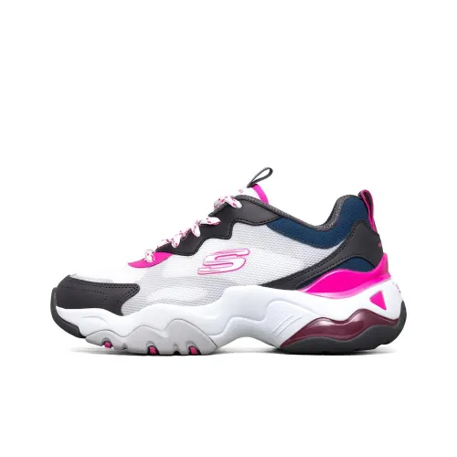 Skechers D'LITES 3.0 AIR Lifestyle Shoes Women's Mid-Top White/Pink/Black