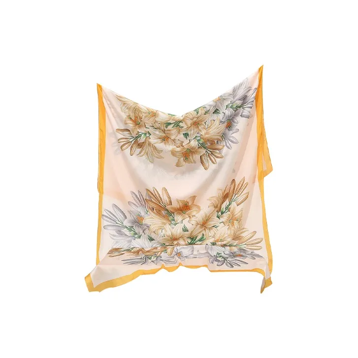 Eucalyptus Ornamentation Silk Scarves Women's-2