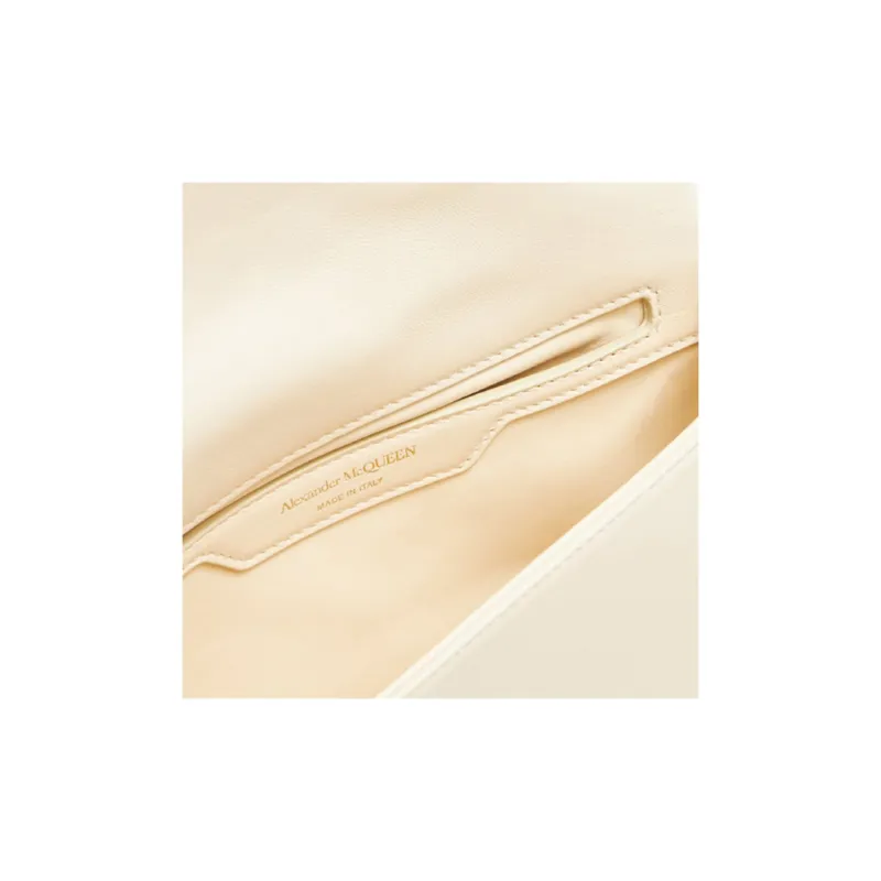 Alexander McQueen Leather Shoulder Bag, Crossbody Bag Mini Women's White-3
