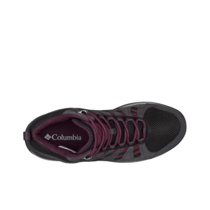 Columbia REDMOND V2 Cushioning Anti-Slip And Wear-Resistant Mid-Top Trekking Shoes Women's Black Red-2