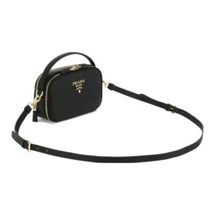PRADA Calfskin Shoulder Bag, Crossbody Bag, Handbag Women's Black-3