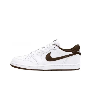 Jordan Air Jordan 1 Low '85'Dark Mocha' Durable Breathable Low Top Vintage Basketball Shoes Men's White Brown