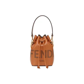 FENDI Cow Leather Bucket Bag, Shoulder Bag, Crossbody Bag, Handbag Mini Women's Brown