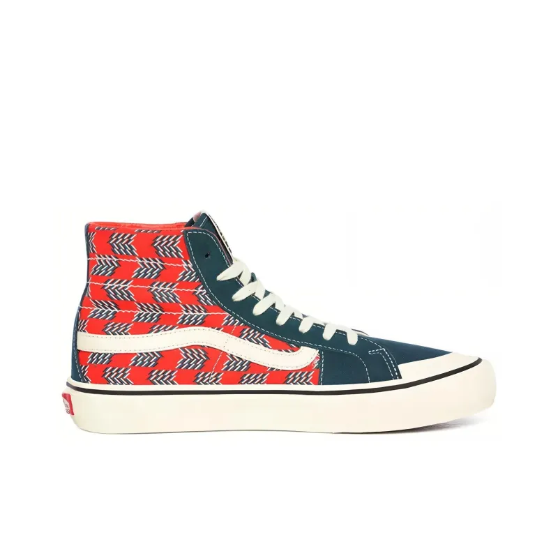 Vans Mod Checkerboard SK8 Hi 138 Decon Sf Red Blue-1