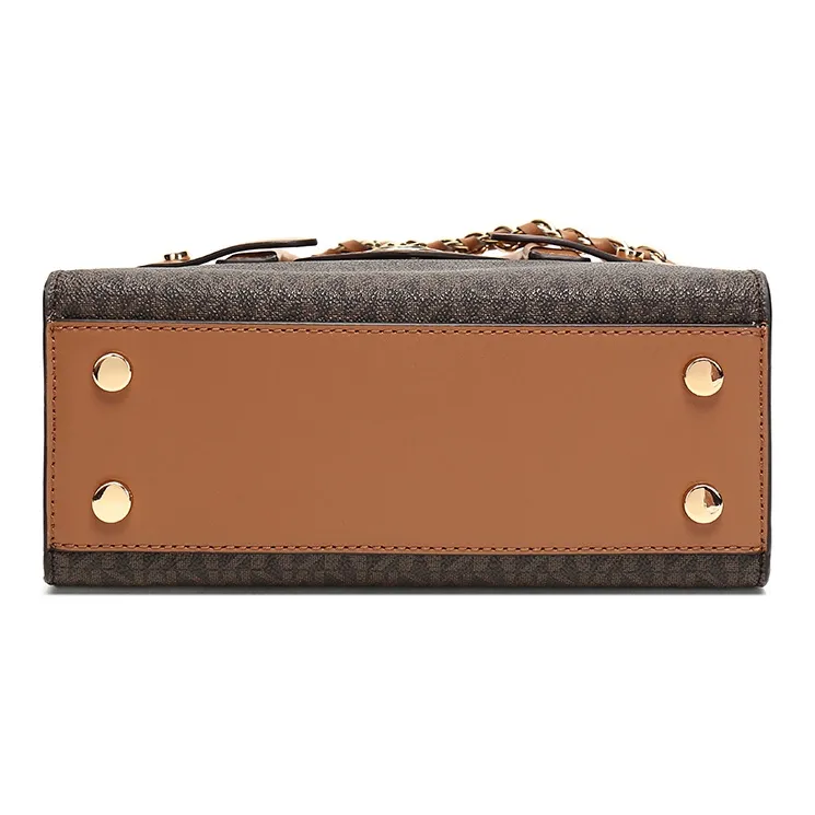 MICHAEL KORS Carmen Artificial Leather Portable Crossbody Bag, Shoulder Bag Women's Brown-3