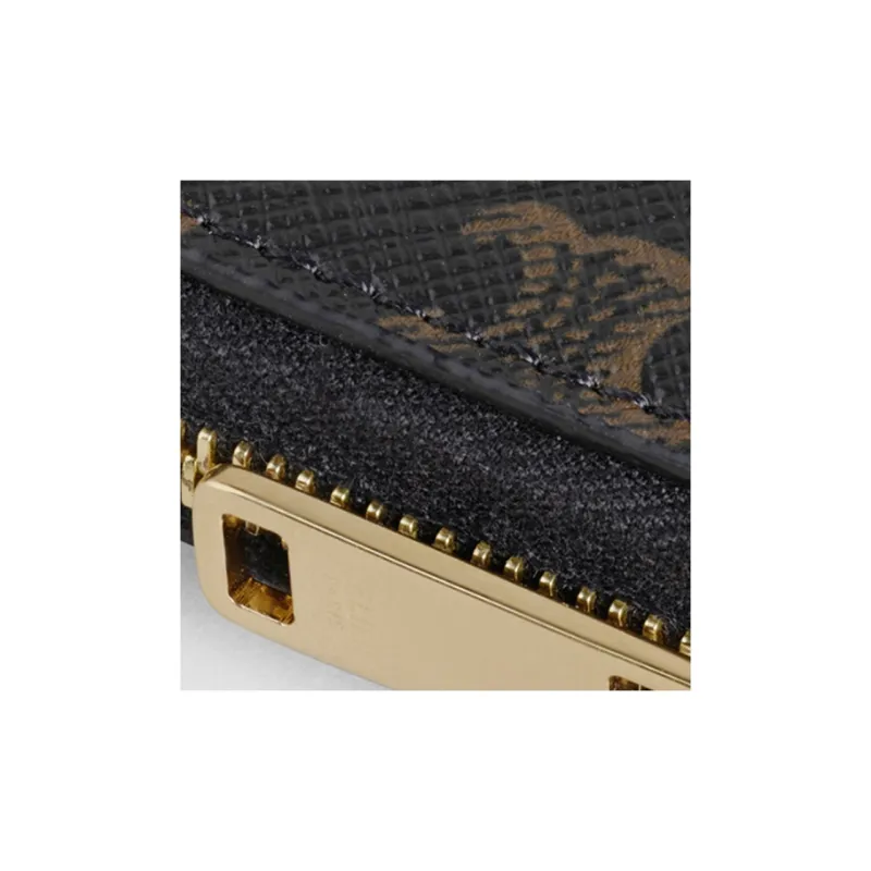 CELINE Triomphe Arc De Triomphe Canvas Clutch Wallet Coin Purse Mini Men's Black & Tan-3