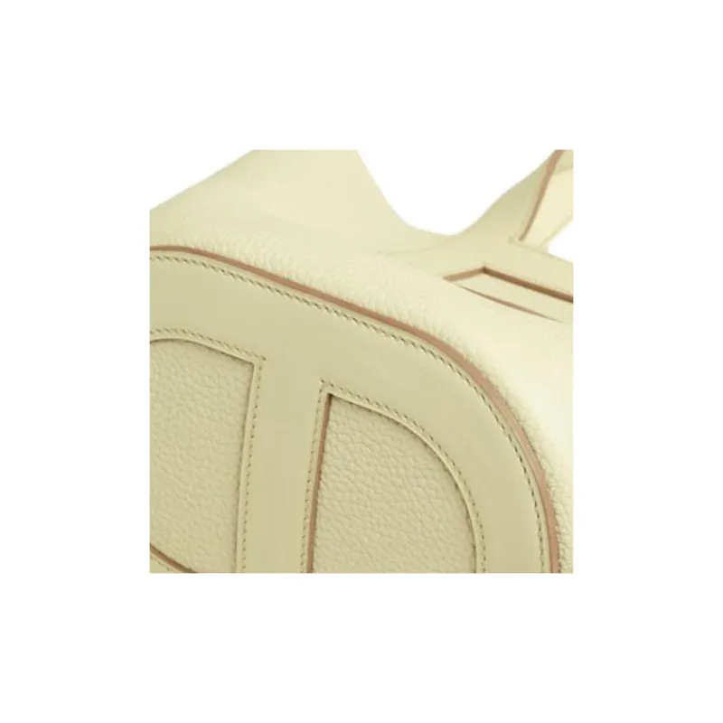 HERMES In The Loop Clemence Bullhide With Swift Calfskin Basket Bag Pig Nose Bucket Bag Handbag Women's Milton Yellow-4
