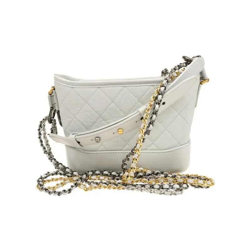 CHANEL Gabrielle Calfskin Hobo Bag, Handbag, Shoulder Bag, Crossbody Bag Trumpets Women's White-2