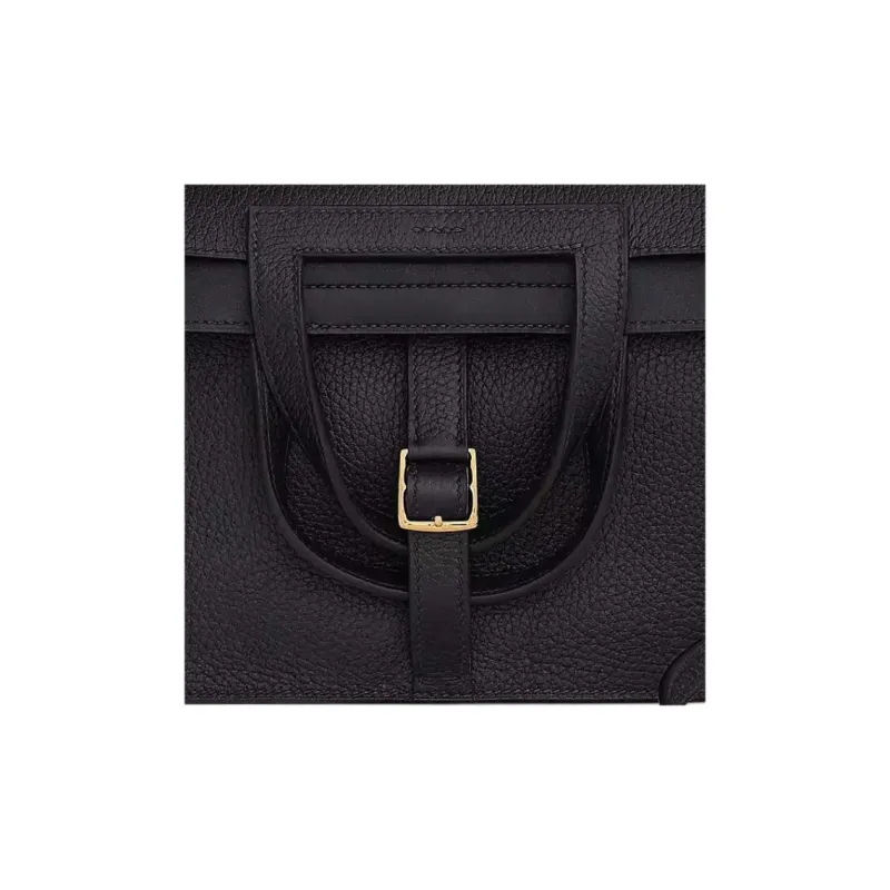HERMES Halzan Clemence Bullock Leather Handbag Shoulder Bag Crossbody Bag Women's 3Y Velvet-4