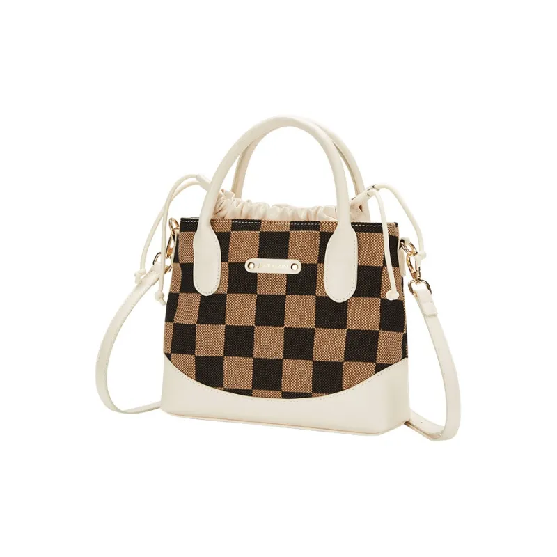 JANE KLAIN Synthetic Leather Patchwork Fabric Crossbody Bag Regular Women's White/Black/Red-1