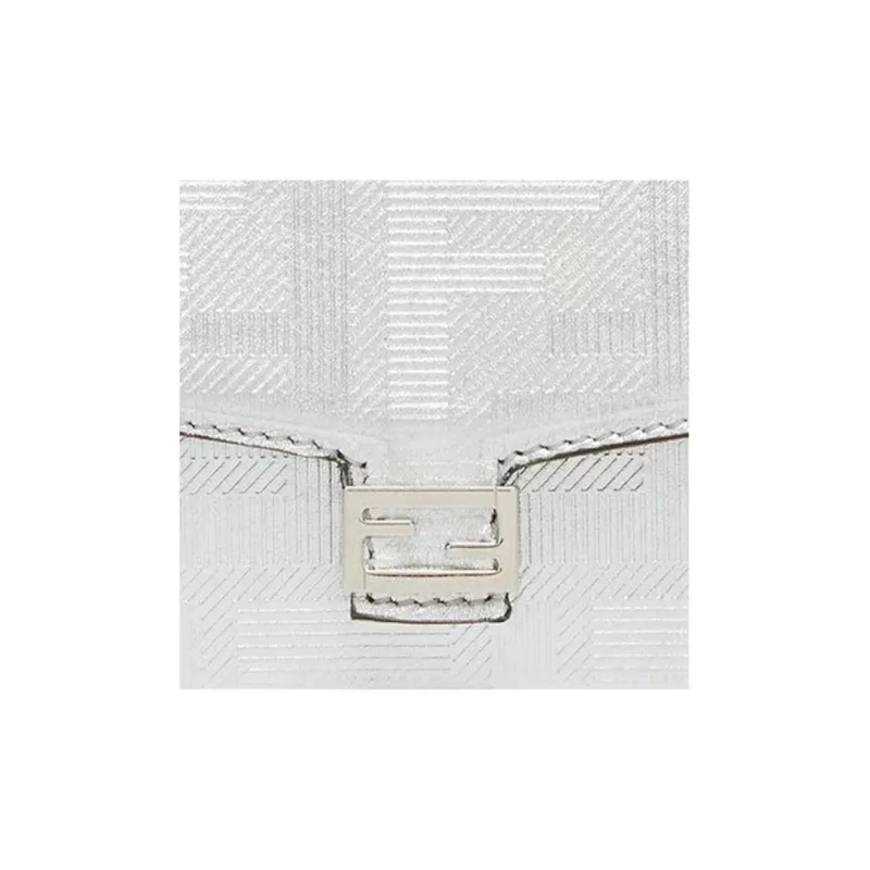 FENDI Baguette Calfskin Pendant Bag Accessories Extra Mini Men's Silver-1