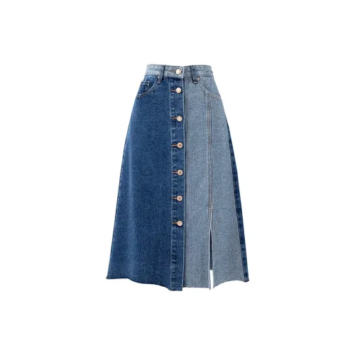 SOON FLOWER Denim Dresses & Skirts Spring And Summer Women's Blue