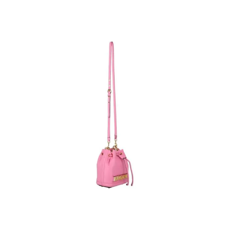 MOSCHINO Lambskin Bucket Bags Shoulder Bag Crossbody Bag Handbag Women's Pink-3