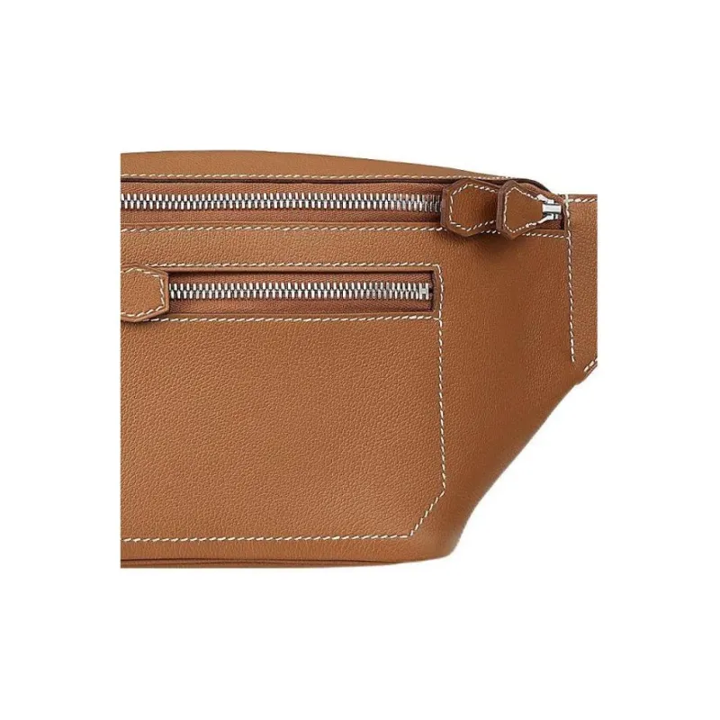 HERMES Cityslide Evercolor Leather Fanny Pack Women's Brown-1