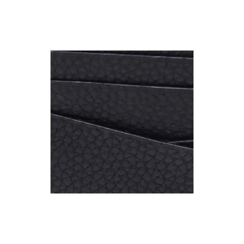 FERRAGAMO Cow Leather Money Clip Coin Purses Wallets Men's Black-4
