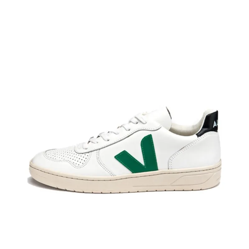 VEJA V-10 Stylish Skateboarding Shoes Unisex Black Tail Green V-0