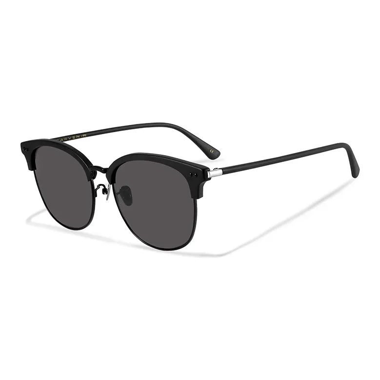 APRIL Plate Frame Titanium Round Sunglasses Unisex-4