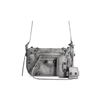 Balenciaga Le Cagole Lambskin Flap Bag Shoulder Bag Crossbody Bag Extra Small Men's Gray