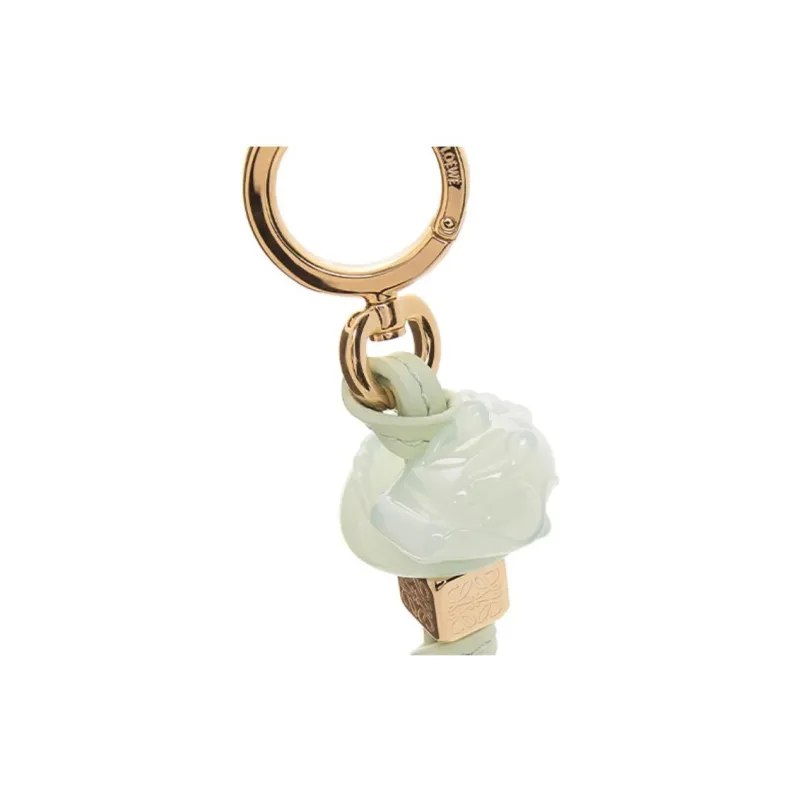 LOEWE Cow Leather Patchwork With Acetate Fiber Auspicious Dragon Dice Charm Bag Accessory Women's Spring Jade Color-1