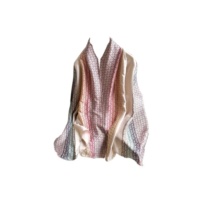 Eucalyptus Ornamentation Silk Scarves Women's-1