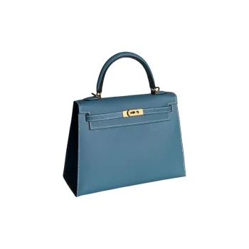 HERMES Kelly Epsom Calfskin Kelly Bag Shoulder Bag Crossbody Bag Handbag Women's D2 NEW BLEU JEAN Denim Blue