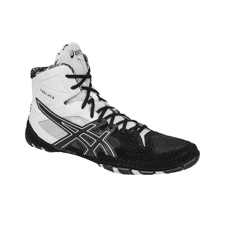 Asics Breathable Lightweight Wear-Resistant Slip-Resistant High-Top Running Shoes Men's Black White-2
