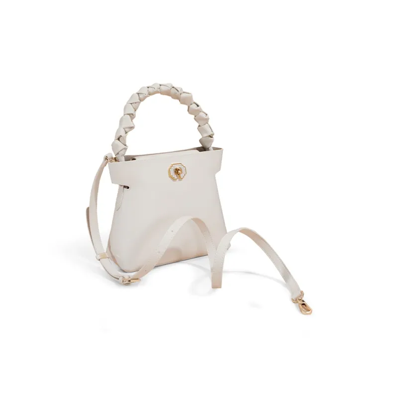 TOMATO&POTATO Cow Leather One Shoulder Handbag Crossbody Bag Regular Women's Ecru/Black/Khaki-1