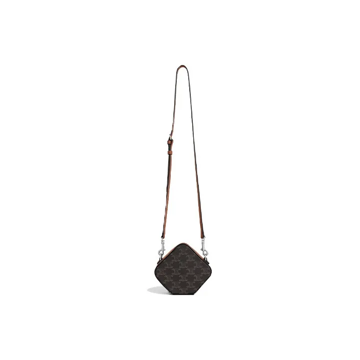 CELINE Cow Leather 3D Effect Square Bag Crossbody Bag Shoulder Bag Men's Tawny-1
