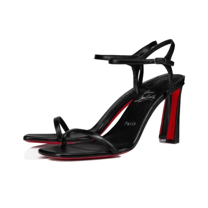 CL LUBOTING One Strap Sandals 8.5cm Women's Black-2