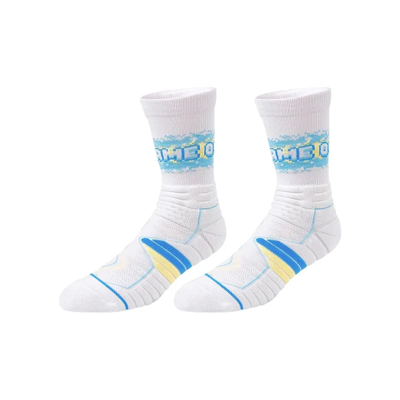 BKCXZICE Terry Sole High Top Stripes Gradient Basketball Socks Unisex Combo Set-3
