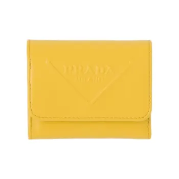 PRADA Leather Wallet Small Size Women's Yellow