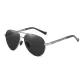 Gunmetal Silver Frame with Polarized Black Gray Lens+Box