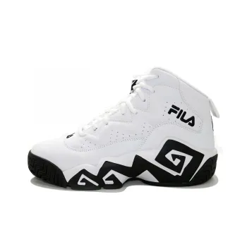 FILA Mashburn Cushioning, Slip Resistant, And Abrasion Resistant High Top Basketball Shoes Men's White Black