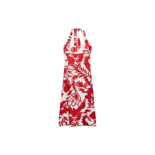 ZARA Slip Dresses Women's White/Red