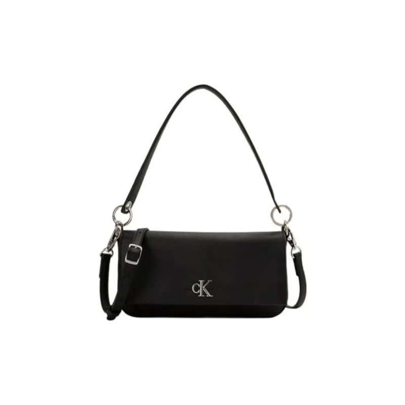 CALVIN KLEIN Synthetic Material Baguette Bag, Shoulder Bag, Handbag, Crossbody Bag, Shoulder Bag Women's Black-0