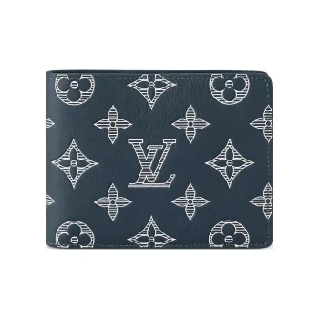 LOUIS VUITTON Multiple Wallet Monogram Shadow Ink Blue/White