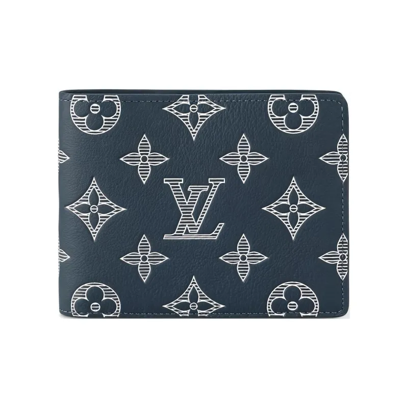 LOUIS VUITTON Multiple Wallet Monogram Shadow Ink Blue/White-0