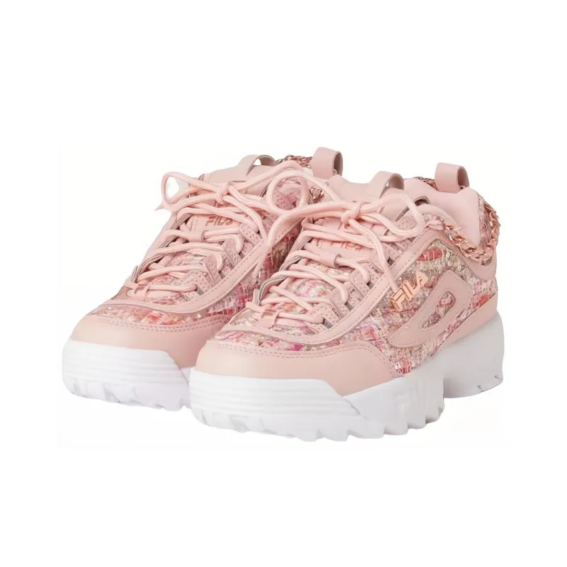 FILA Disruptor 2 Anti-Slip And Wear-Resistant Breathable Low-Top Running Shoes Women's Pink-1