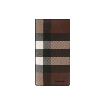 Burberry Faux Leather With Textile Coin Purses Wallets Men's Brown