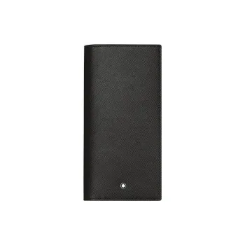 MONTBLANC Full grain Calf Leather Business Card Holder Wallet Men's Black