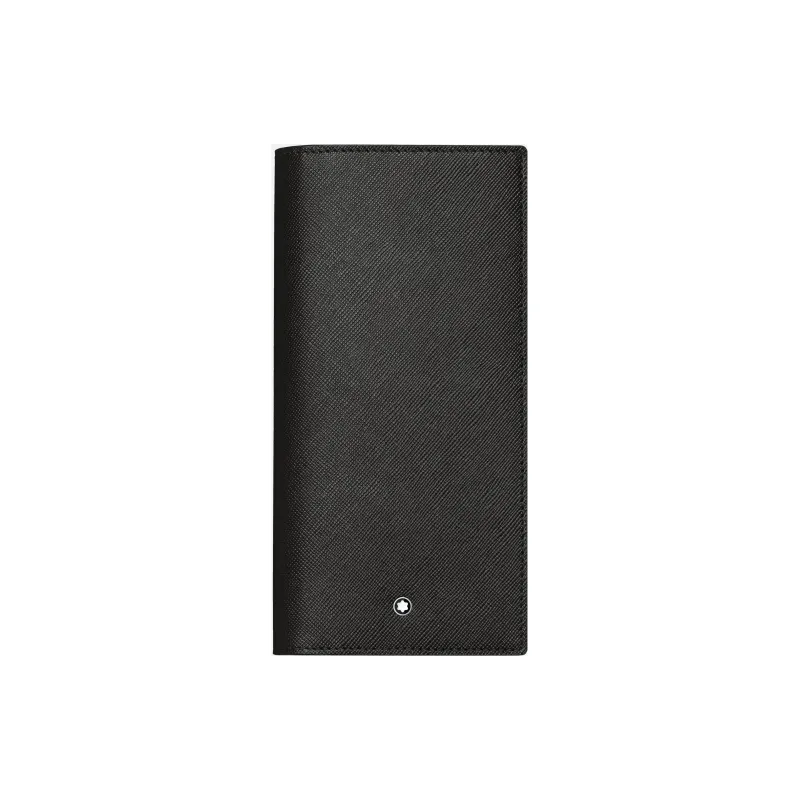 MONTBLANC Full grain Calf Leather Business Card Holder Wallet Men's Black-0