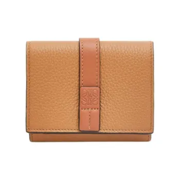 LOEWE Soft Grain Calfskin Card Holder, Wallet Women's Toffee/Tan