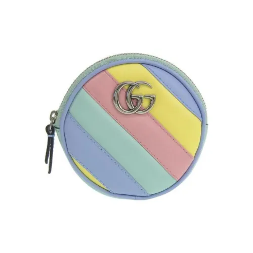 GUCCI Leather Wallet Women's Blue/Multicolor
