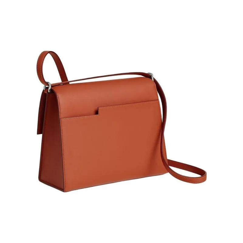 HERMES Boucle Sellier Swift Calfskin Shoulder Bag Crossbody Bag Women's R1 Terre Battue Red Clay-1