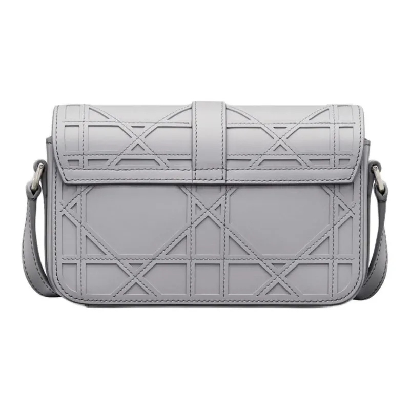DIOR Cannage Cosmo Leather Shoulder Bag Crossbody Bag Mini Men's Gray-3