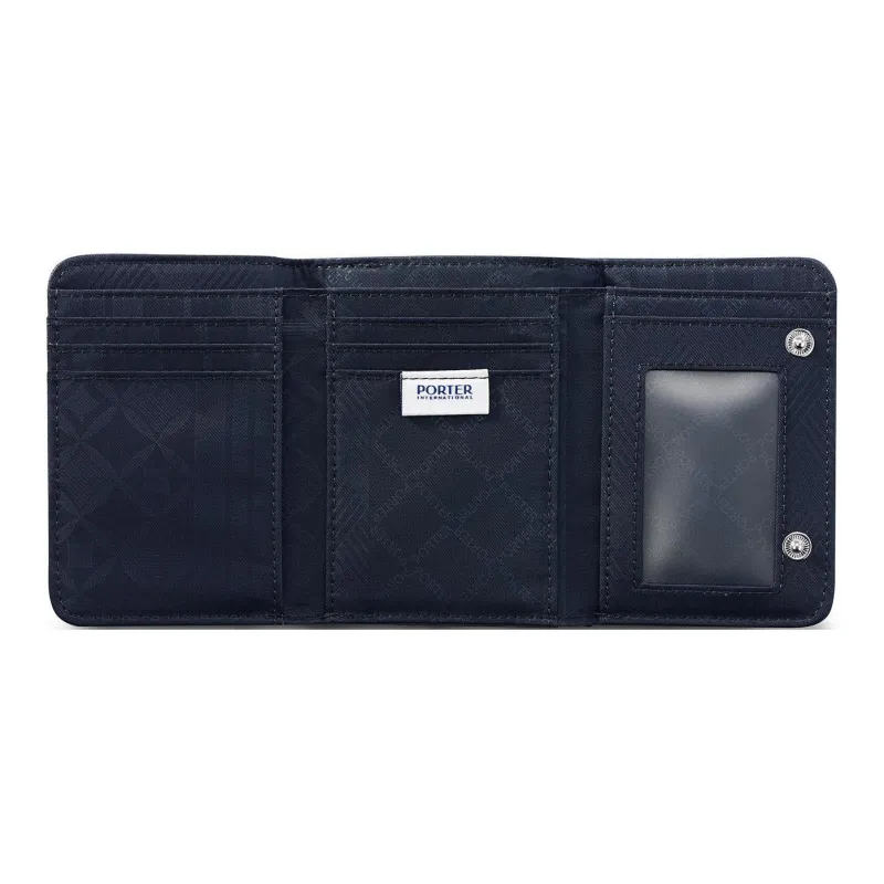 PORTER Ounce Cotton With PU And Canvas Coin Purse Unisex Marine Blue-2