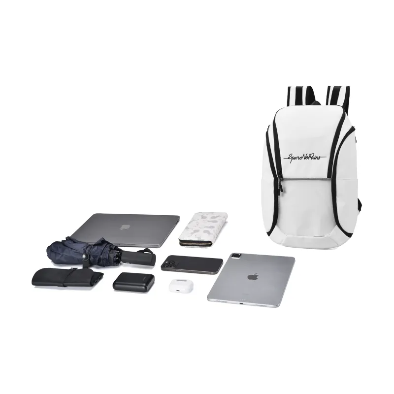 Spare No Pains. Polyester Backpack Badminton Bag Basketball Bag Backpack Tubas Unisex White-13