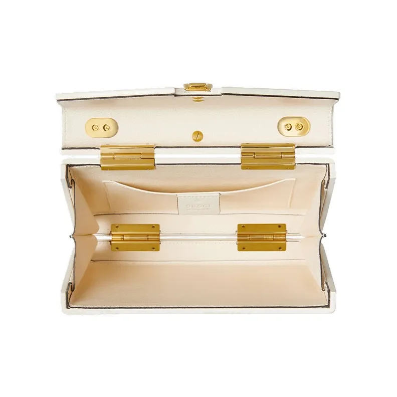 GUCCI Sylvie 1969 Acrylic Box Bag Chain Bag Shoulder Bag Crossbody Bag Handbag Mini Women's White-6