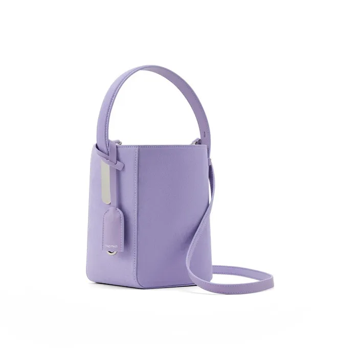 TAD FAB Suede Surface Bucket Handbag Women's Light Purple-1